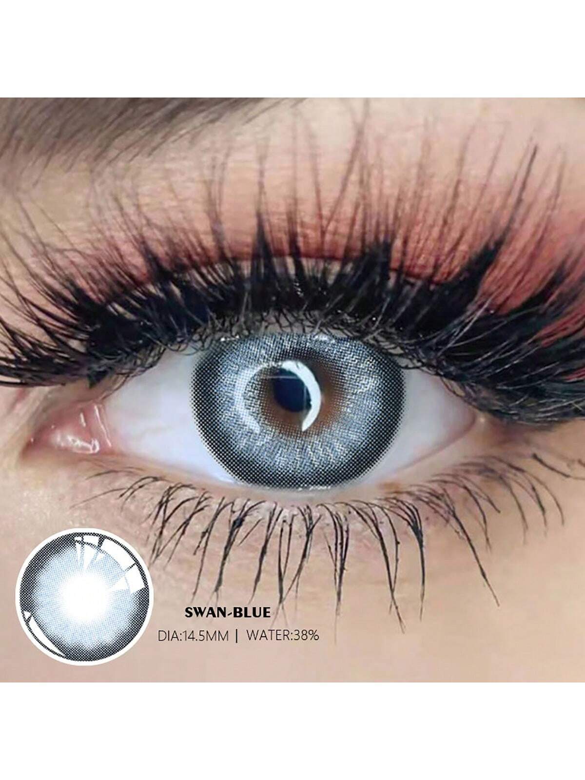 SHEIN 1 Pair Big Eye Color Soft Contact Lens for Eyes Natural Beauty Eye Makeup Lenses Yearly Disaposable 14.5mm - Image 3