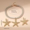 1 set of 3 pieces simple fashion starfish pendant necklace marine style exaggerated earrings personalized ladies jewelry set