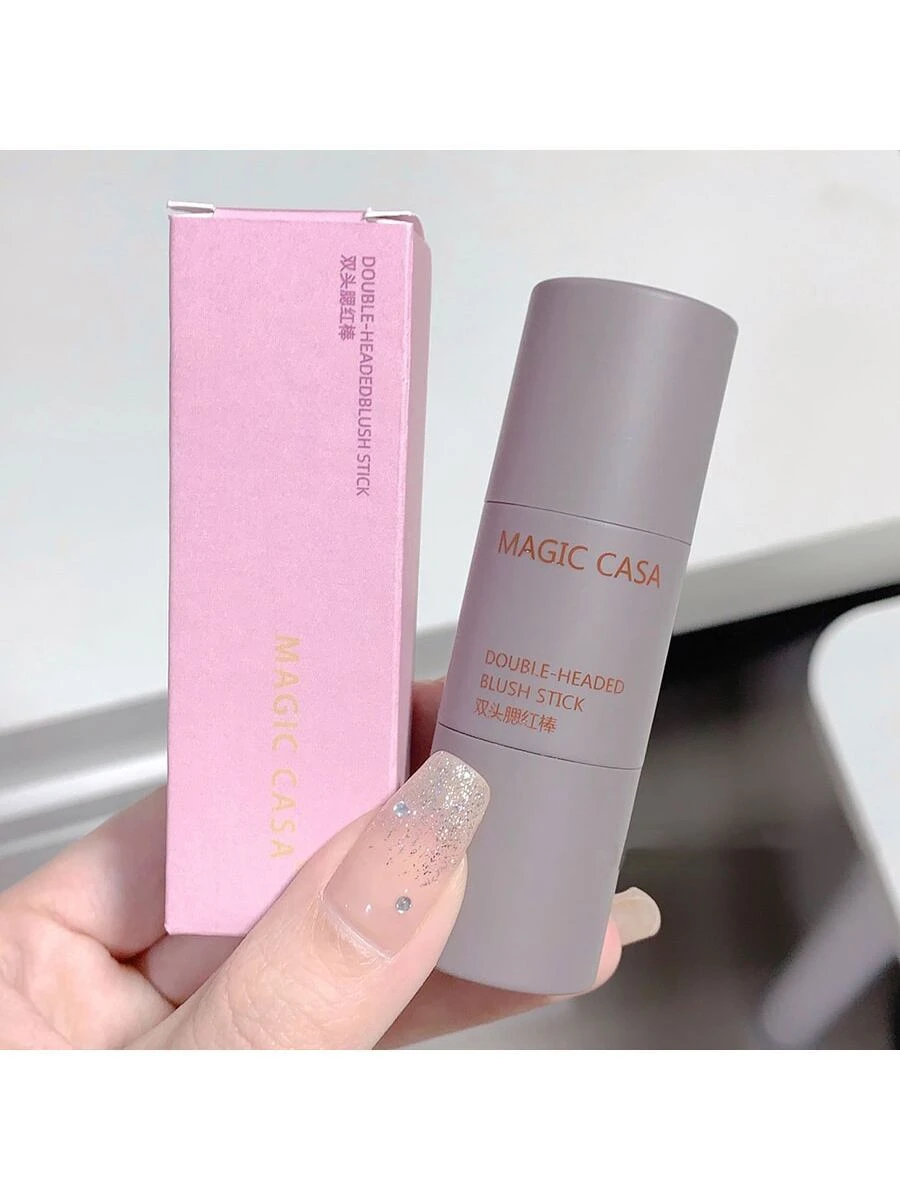 SHEIN 1pc Dual-ended Blush Stick For Lips & Cheeks, Long-lasting And Easy To Apply, Portable Makeup For Face - Image 2