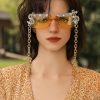 1pc Ins Style Personality Bling Water Diamond Coin Long Eyeglass Chain Fashionable Decor For Women Who Walk, Party, Travel And Give Gifts