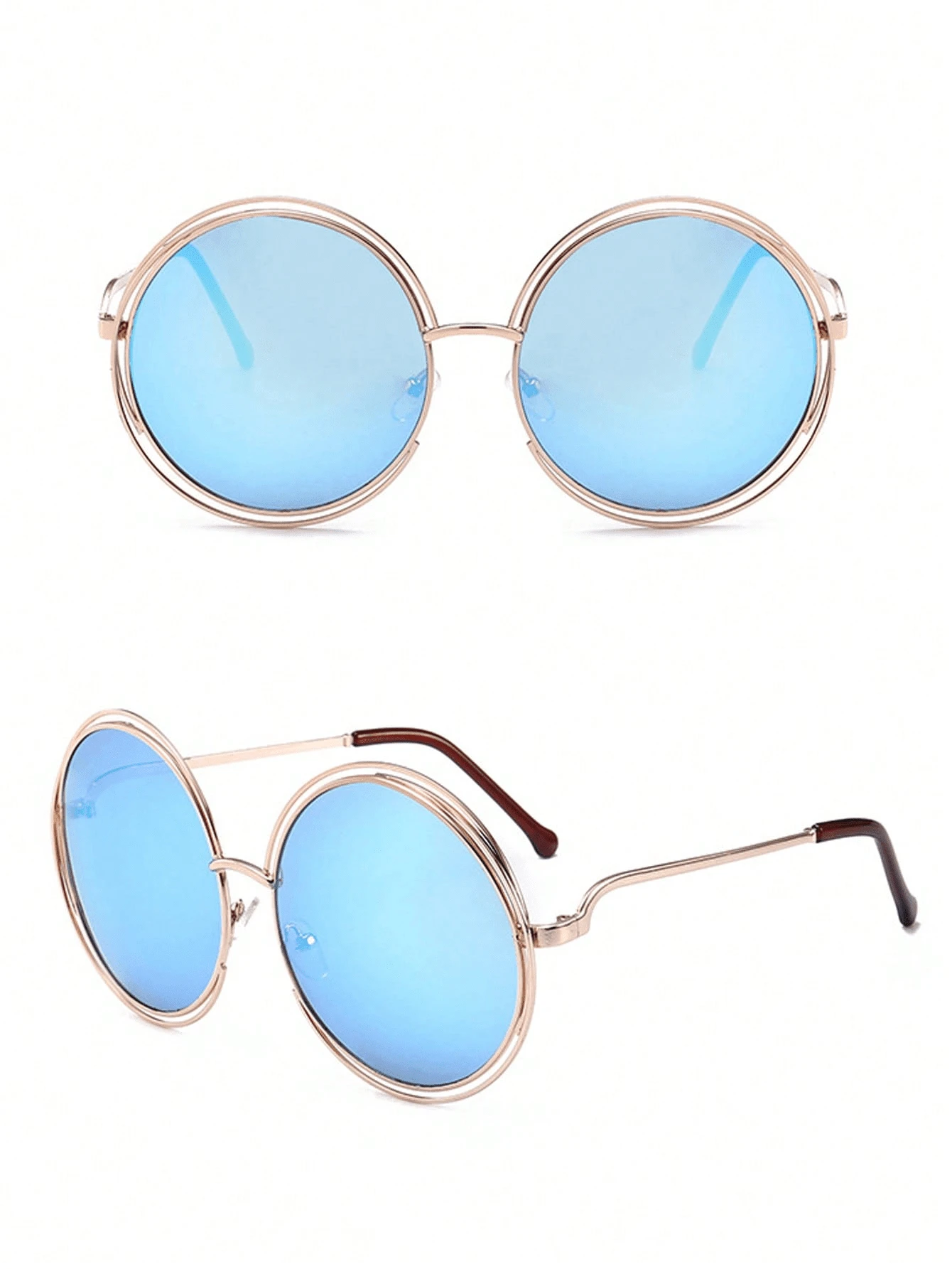 shein 1pc New Arrival Round Frame Women's Sunglasses, Polarized Uv400 Protection Lens, Fashionable Alloy Frame - Image 2