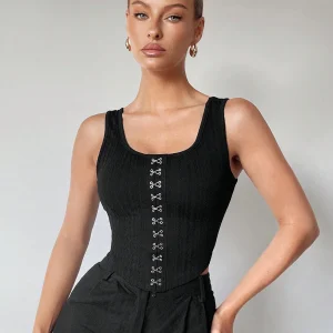 SHEIN Maija Crochet Front Vest Top