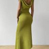 SHEIN Privé Solid Color Asymmetric Hem Backless Dress