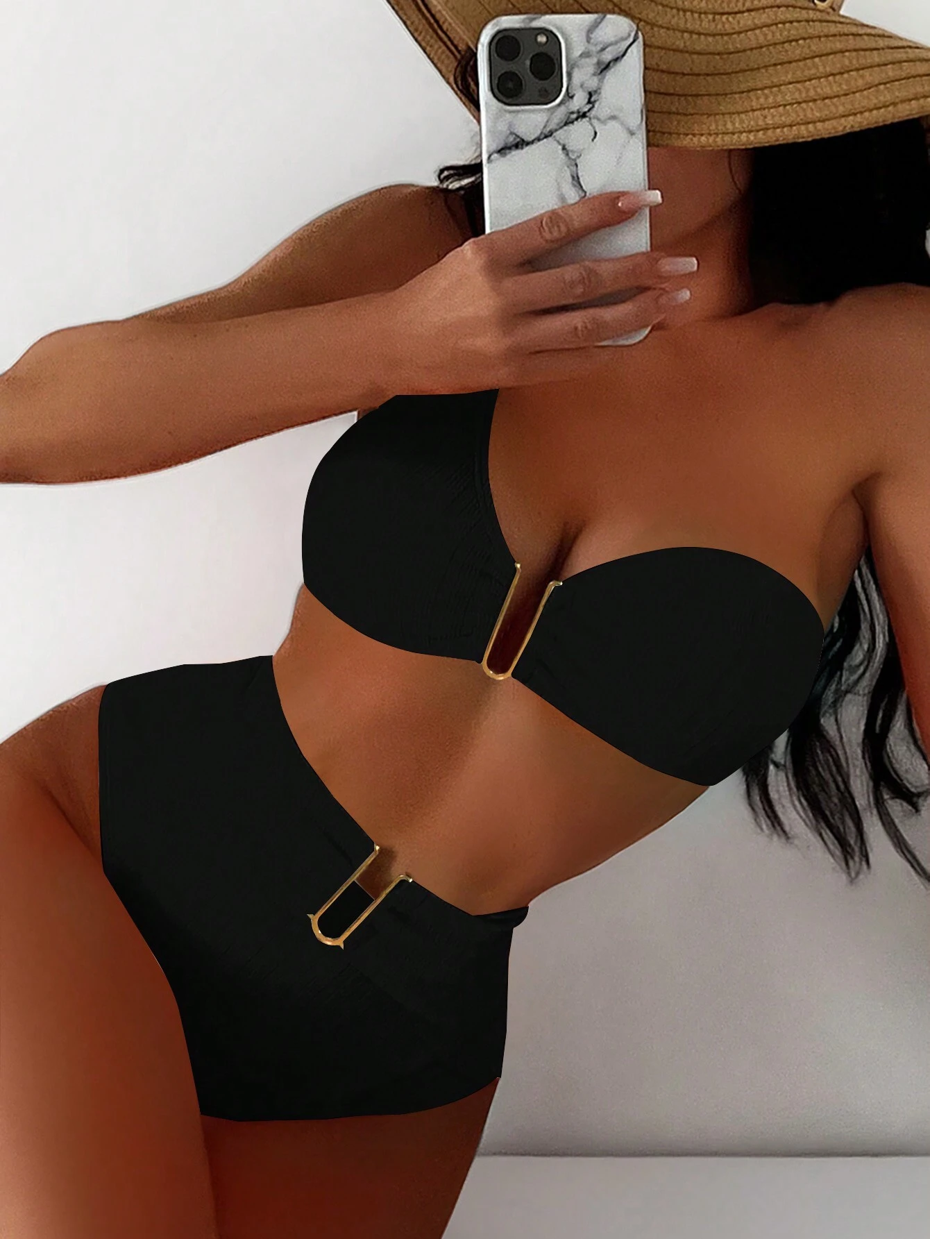 SHEIN One Shoulder High Waisted Bikini Swimsuit