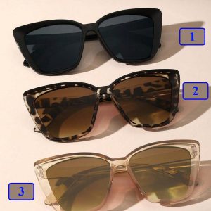 3pairs Women Cat Eye Frame Sunglasses Black Tea Leopard Glasses Y2K Fashion Sunglasses For Summer Beach Travel Party Daily Life UV400 Clothing Accessories