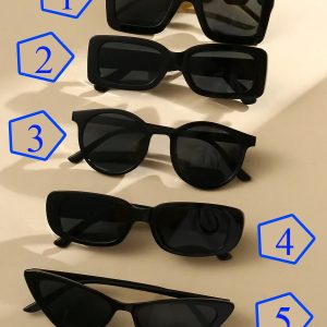 5 Pairs Of Unisex Anti-uv Beach Sunshade Fashionable Sunglasses Suitable For Daily Decoration And Matching