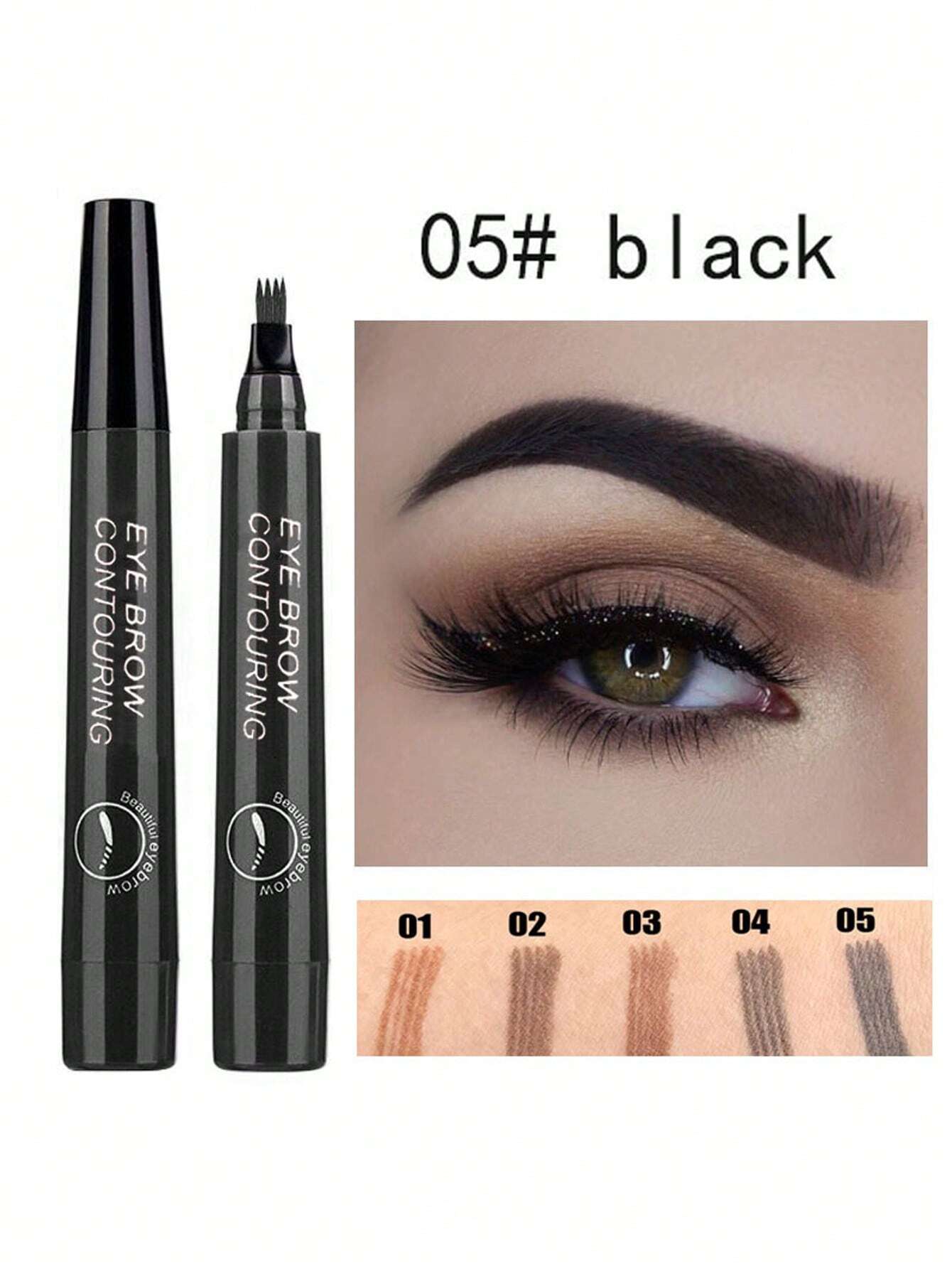 SHEIN Waterproof Liquid Eyebrow Pen, Long-lasting Smudge Proof Eye Brow Makeup Product