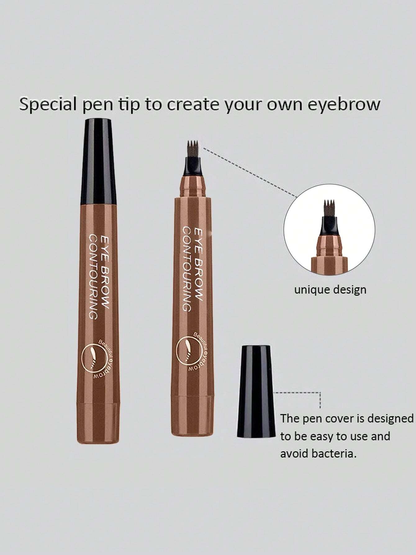 SHEIN Waterproof Liquid Eyebrow Pen, Long-lasting Smudge Proof Eye Brow Makeup Product - Image 3