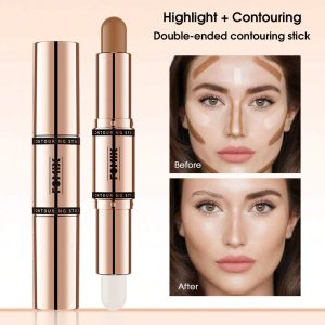 Double Ended Contouring and Contouring Stick, 1pc Multi-function Face Contouring Stick, Matte Nose Shadow Contouring Stick