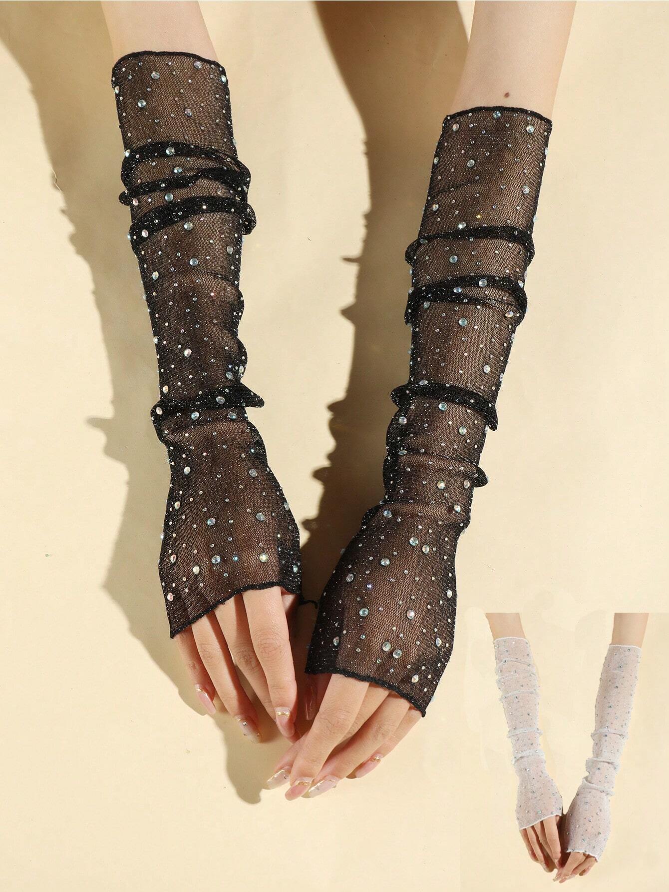 SHEIN 1pair Women Shiny Rhinestone Arm Sleeves, Perfect For Party And Evening Dress Up - Image 2
