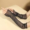 SHEIN 1pair Women Shiny Rhinestone Arm Sleeves, Perfect For Party And Evening Dress Up
