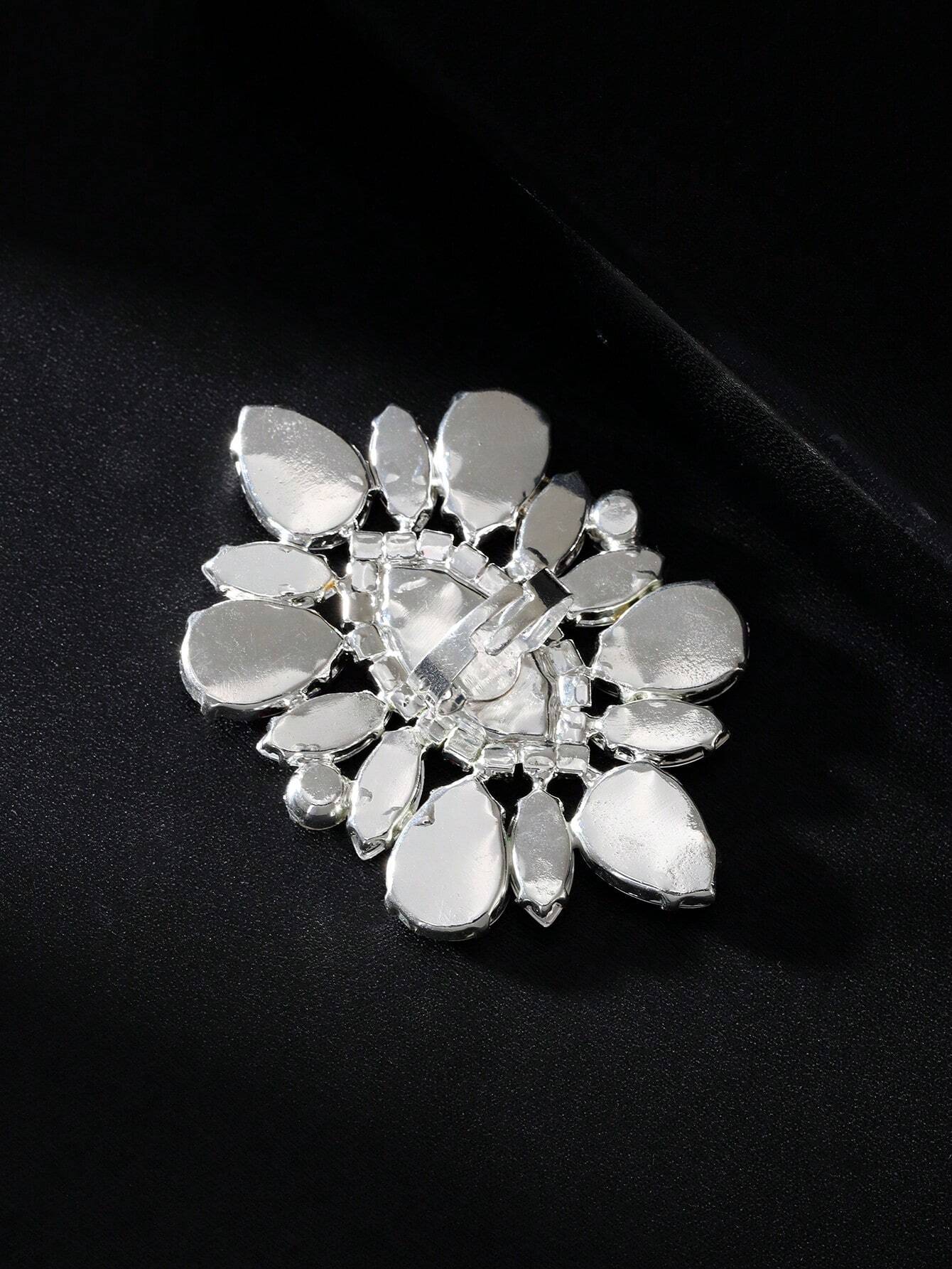 SHEIN 1pc Multicolor Rhinestone Water Drop Shaped Geometric Adjustable Wedding Party Ring - Image 3