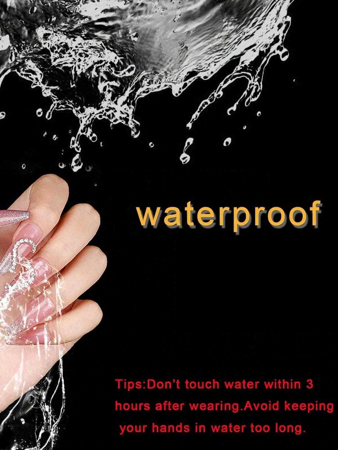 SHEIN 50 Sheets/1200pcs Super Sticky Jelly Glue Nail Stickers, No Trace, Ultra Thin, Waterproof - Image 3