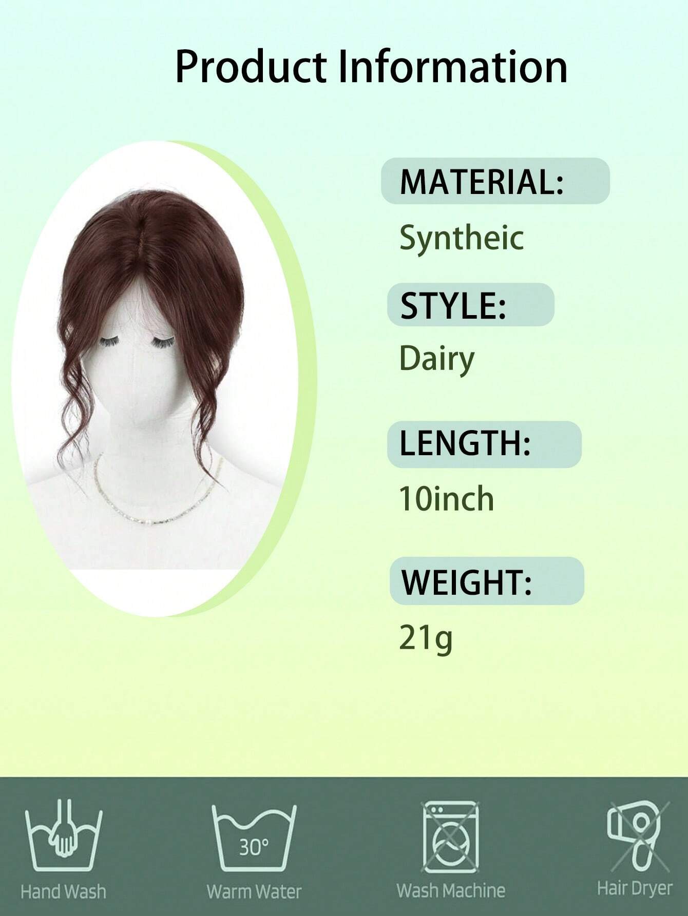 SHEIN Bangs Wig Female Natural Forehead Atmosphere Dragon Beard Bangs Fluffy Wig Piece - Image 2