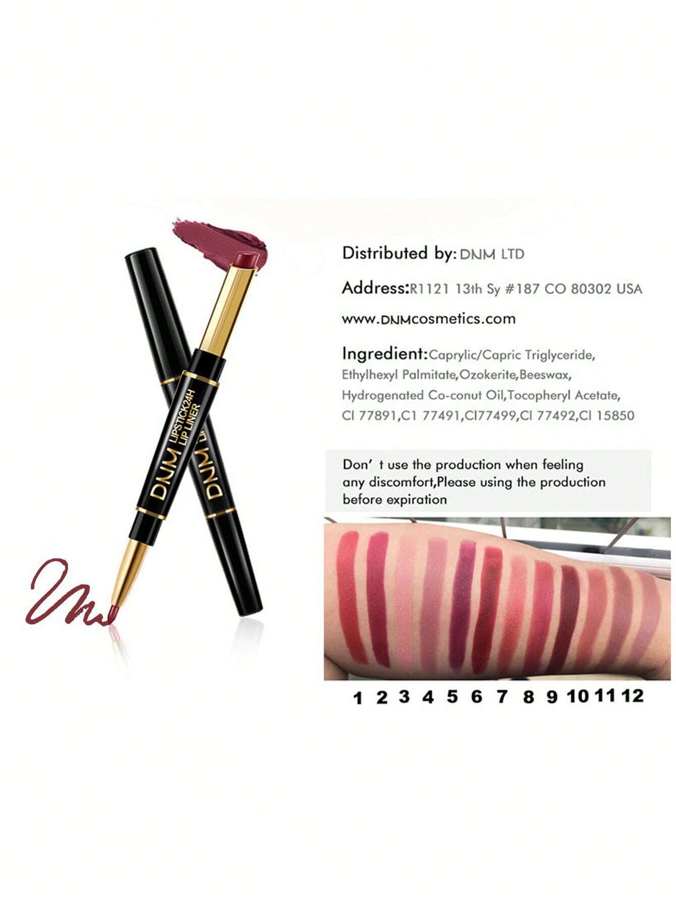 Double-ended Lipstick & Lip Liner, Long-lasting Smudge-proof Non-stick Cup Lip Makeup#6 - Image 2