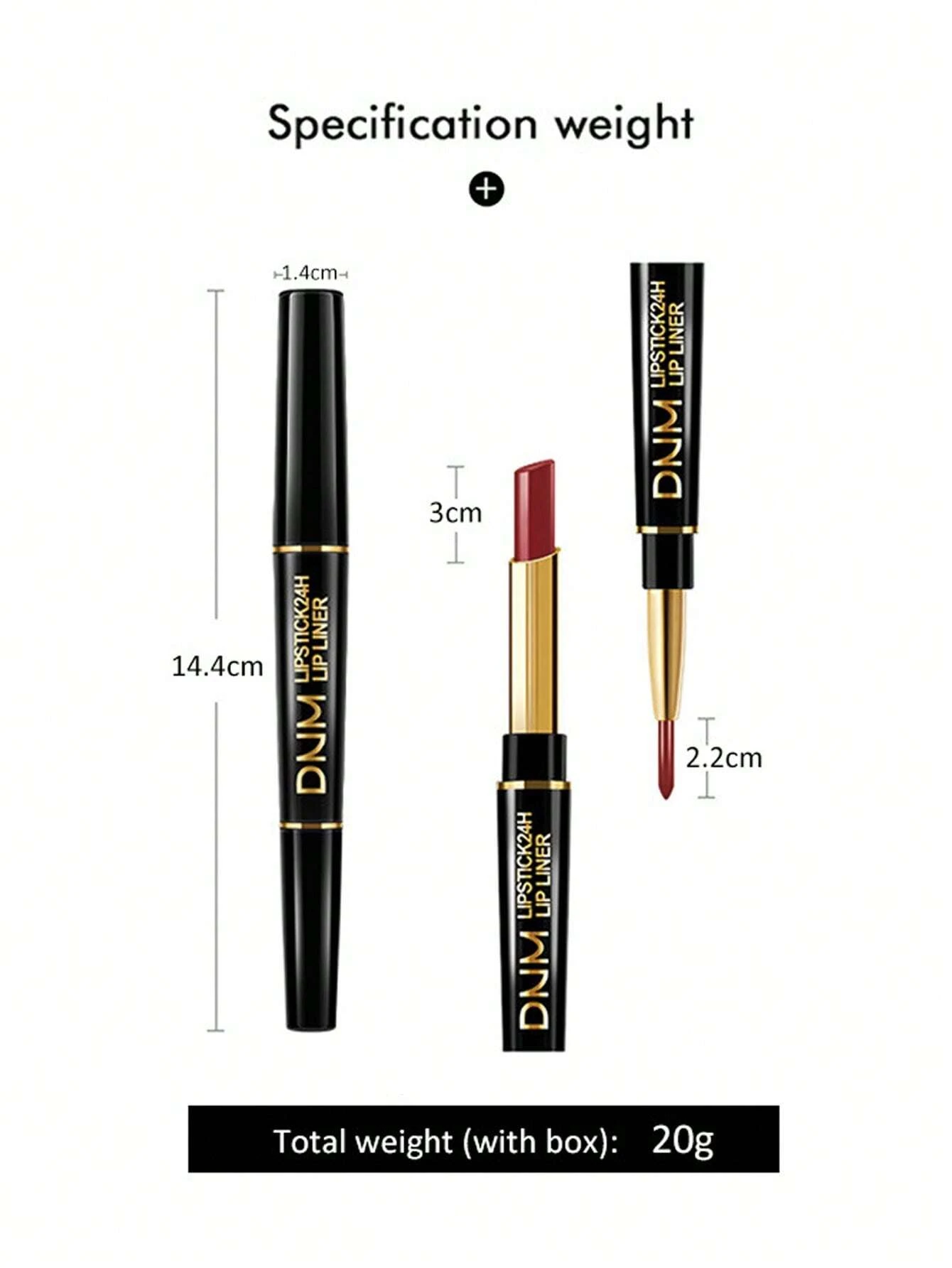 Double-ended Lipstick & Lip Liner, Long-lasting Smudge-proof Non-stick Cup Lip Makeup#6 - Image 3