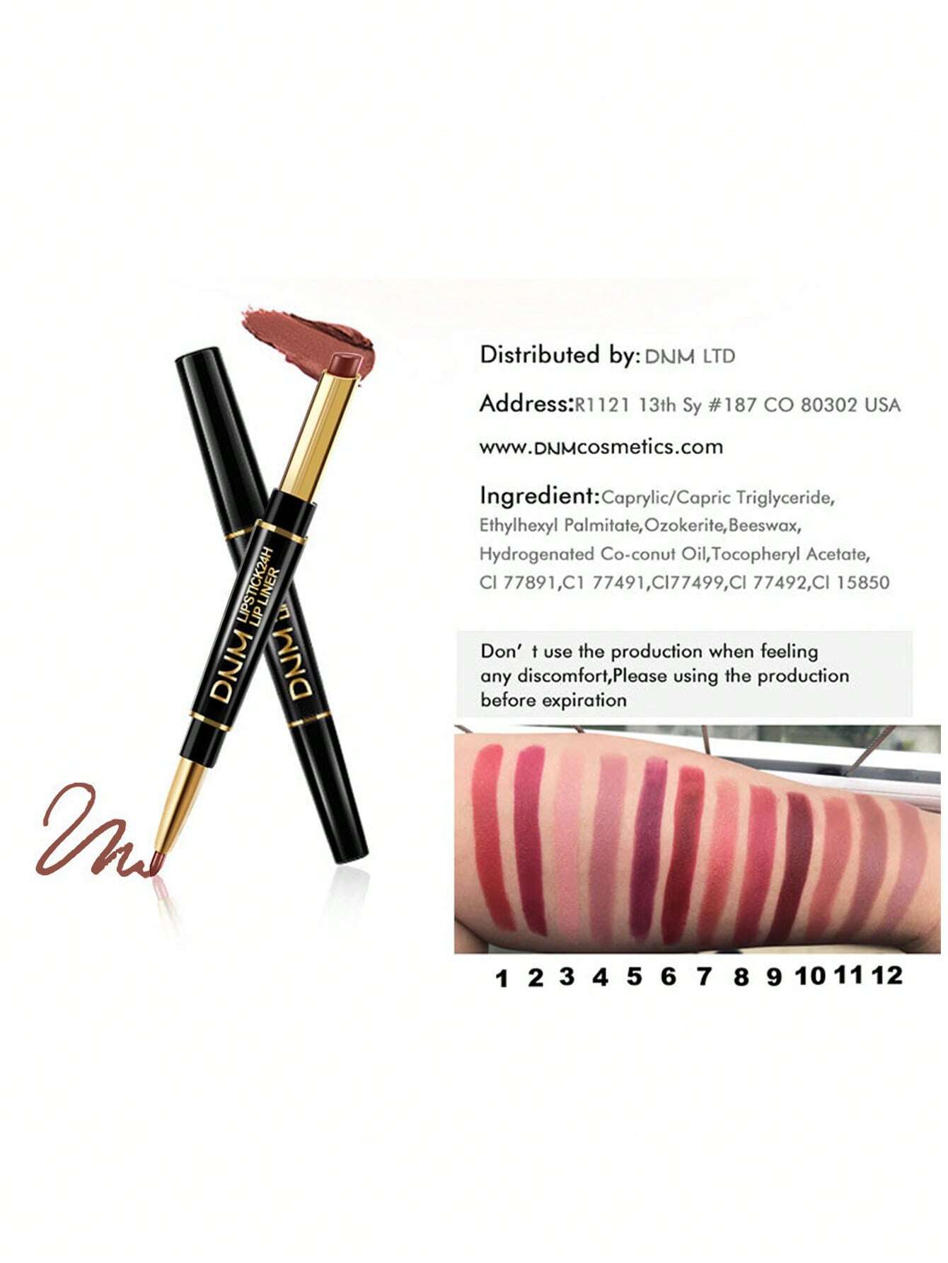 Double-ended Lipstick & Lip Liner, Long-lasting Smudge-proof Non-stick Cup Lip Makeup#4 - Image 4
