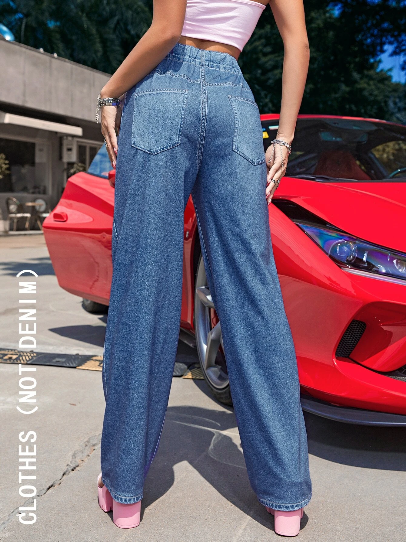 SHEIN Expression & Floral Print High Waisted Pants - Image 2