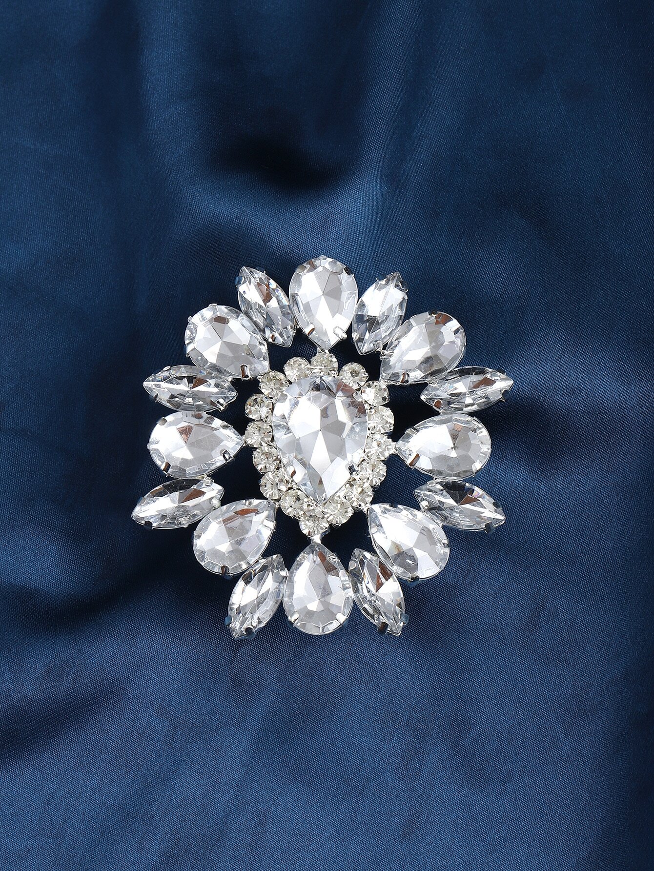 SHEIN INS Clear Rhinestone Acrylic Large Round Stone Open Ring Decoration for Women Crystal Big Circle Adjustable Finger Rings Jewelry - Image 3