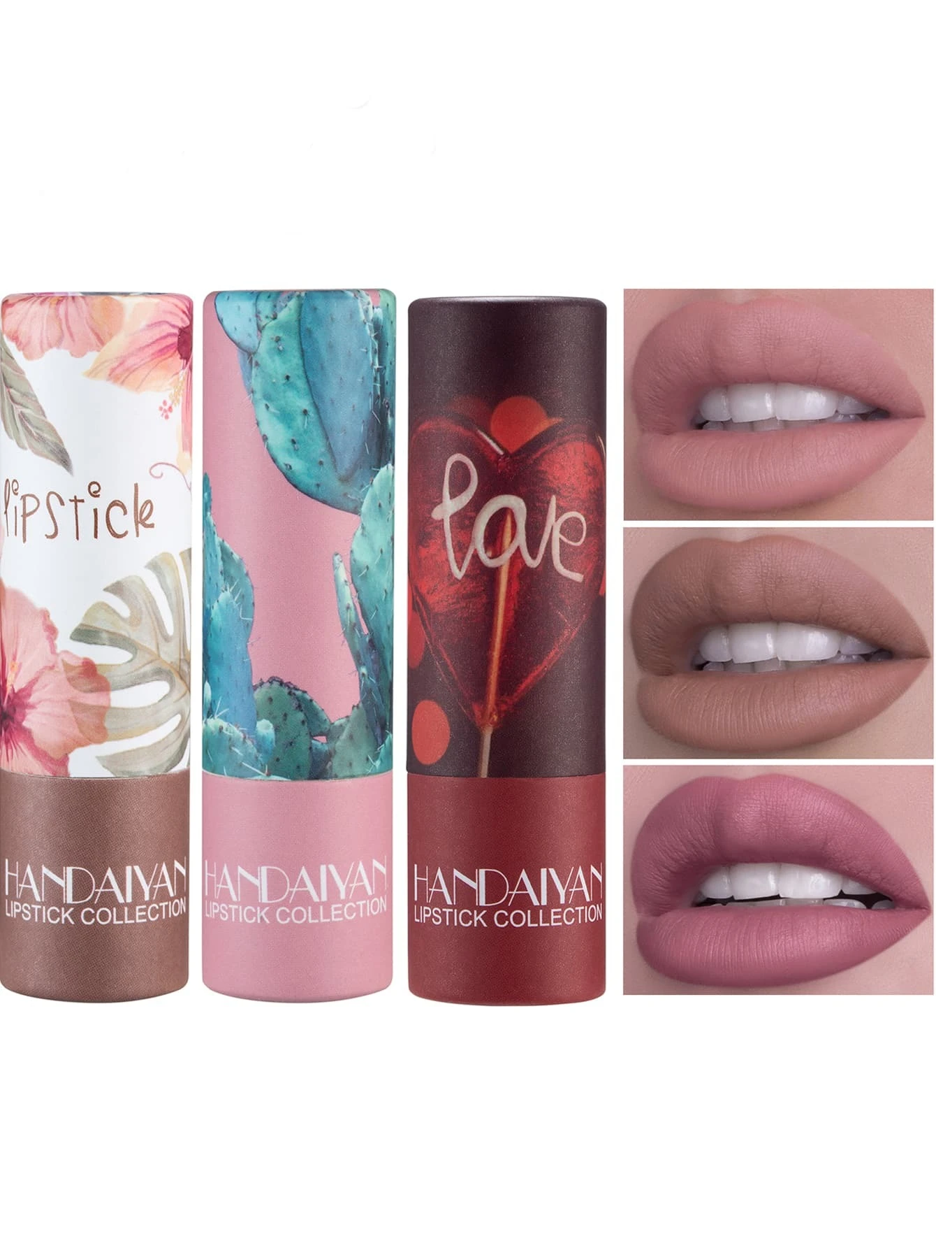 SHEIN Kaleidoscope Paper Tube Lipstick Moisturizing Matte Lipstick Velvet Lip Gloss Easy To Color NET CONTENT:3.8g # 3 - Image 2