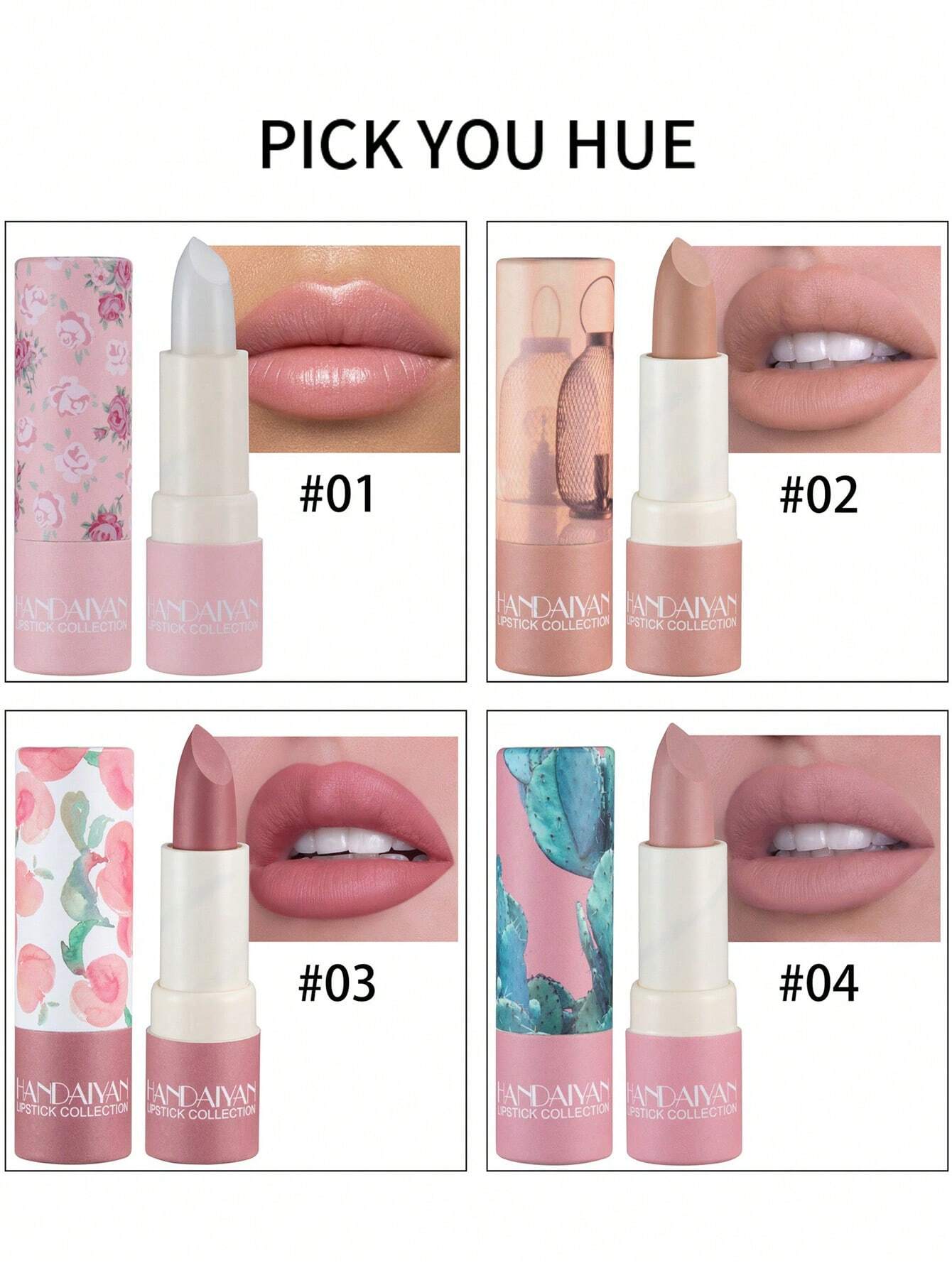 SHEIN Kaleidoscope Paper Tube Lipstick Moisturizing Matte Lipstick Velvet Lip Gloss Easy To Color NET CONTENT:3.8g # 3 - Image 4