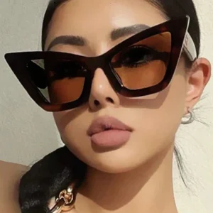 Large Retro Cat Eye Sunglasses, Simple European And American 2024 New Fashion Sunglasses For Women Street