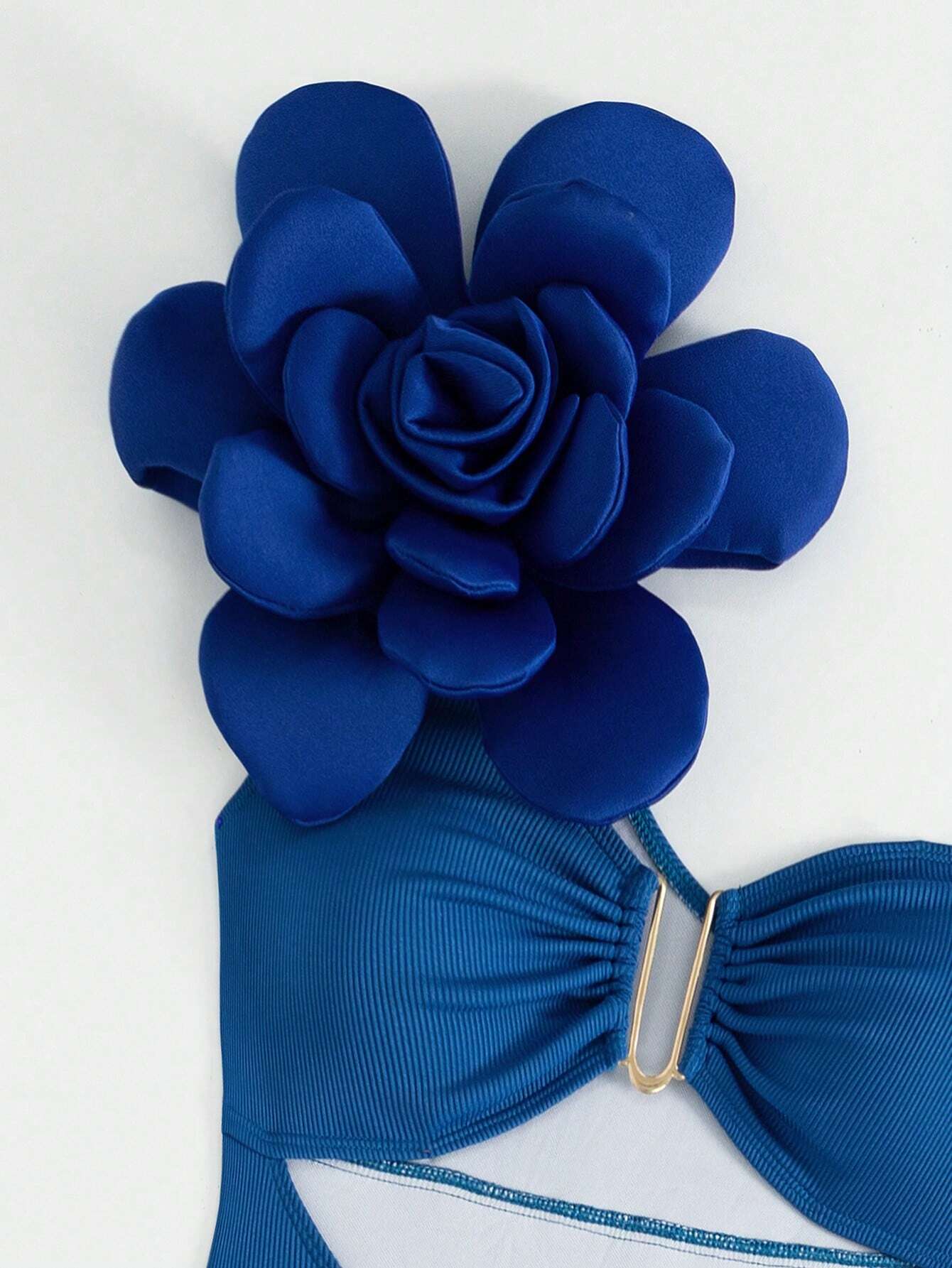 SHEIN Swim Chicsea Ladies' Solid Asymmetrical Neckline Hollow Out One Piece Swimsuit For Summer - Image 4