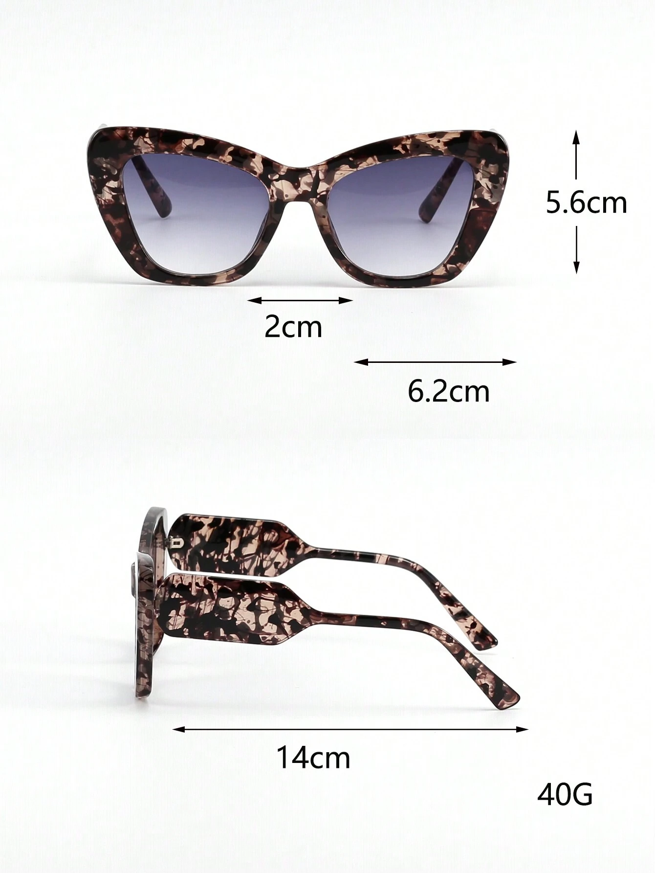 1pc Women's Thickened Personality Trendy Cat-Eye Style Sunglasses For Runway, And Beach Shades - Image 2