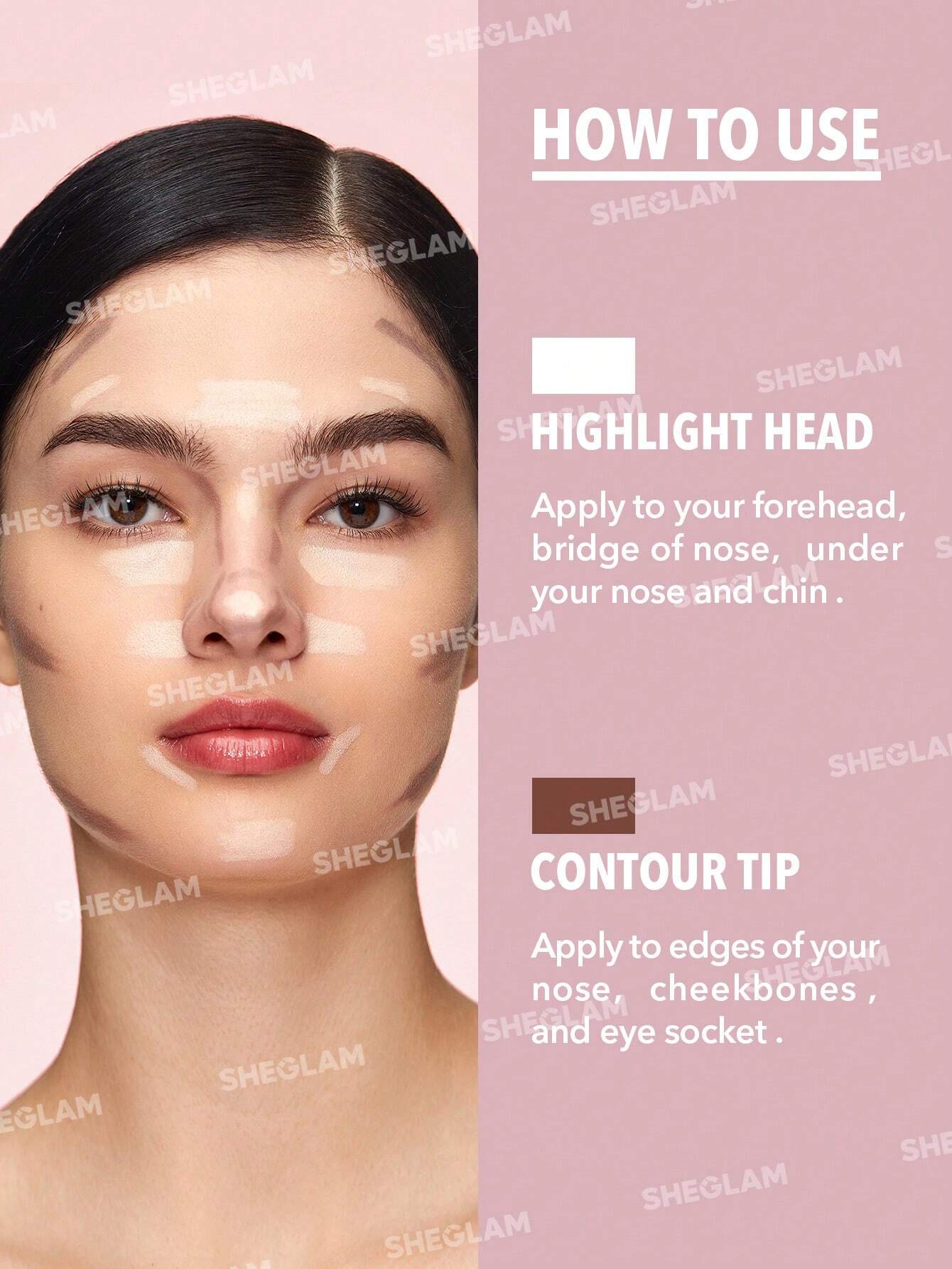 SHEGLAM Fine Line 2-In-1 Nose Contour & Highlight Pen-Umber Bronzer Stick Dual-Use Multi-Use Non-Greasy Contour Contouring Smooths Fine Lines Contour - Image 2