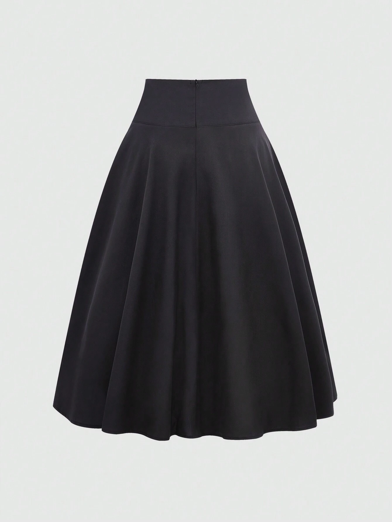 SHEIN Essnce Ladies' Solid Color Side Tie Half-Length Skirt, Suitable For Spring And Summer - Image 2