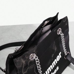 Alternative view of SHEIN SXY Women Fashionable Personalized Cool Casual Mesh Letter Chain Shoulder Bag, For Shopping And Street