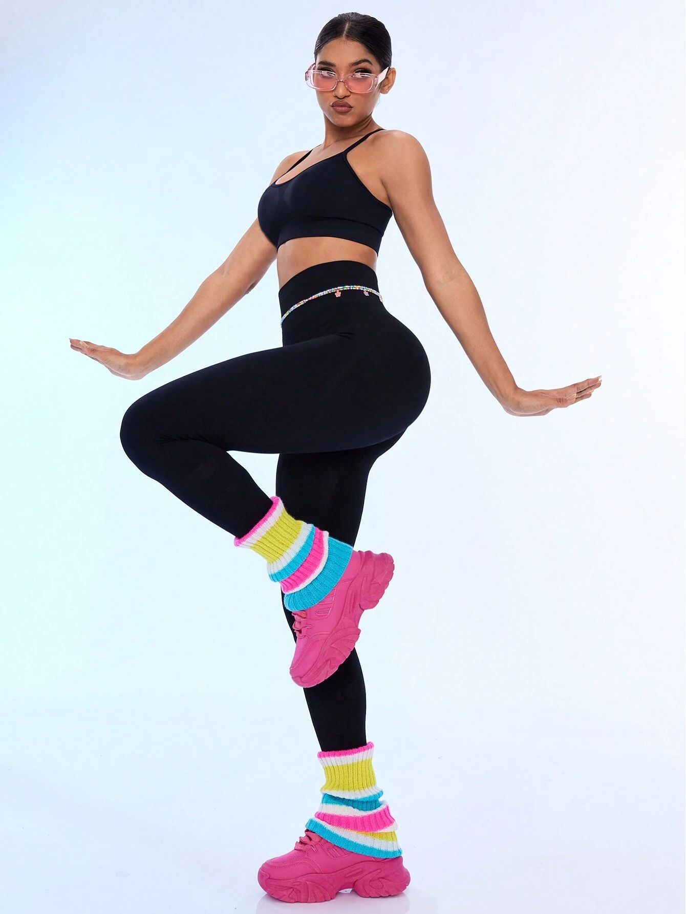 SHEIN Sport Studio Women High-Waisted Simple Comfortable Seamless Sports Leggings