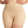 SHEIN 1pc Women's Shaper Shorts With Fake Buttocks, Lace Trim, High Waist, Removable Sponge Pad, Butt Lifter, Body Shaper, Slimming Underwear