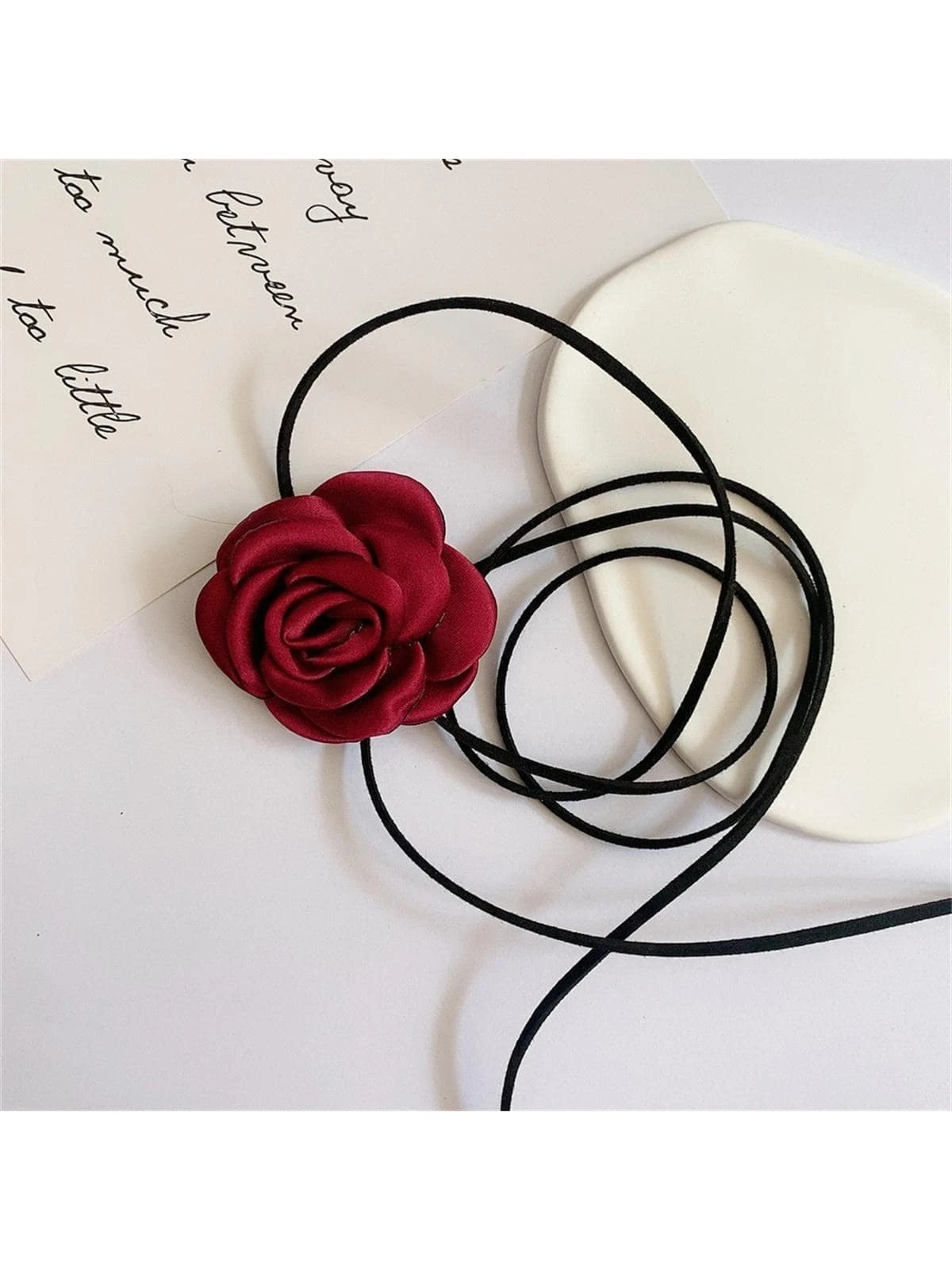 Elegant Big Rose Flower Choker Necklace For Women