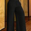 SHEIN Clasi Women's Casual Metal Chain Decorated Wide-Leg Linen Pants