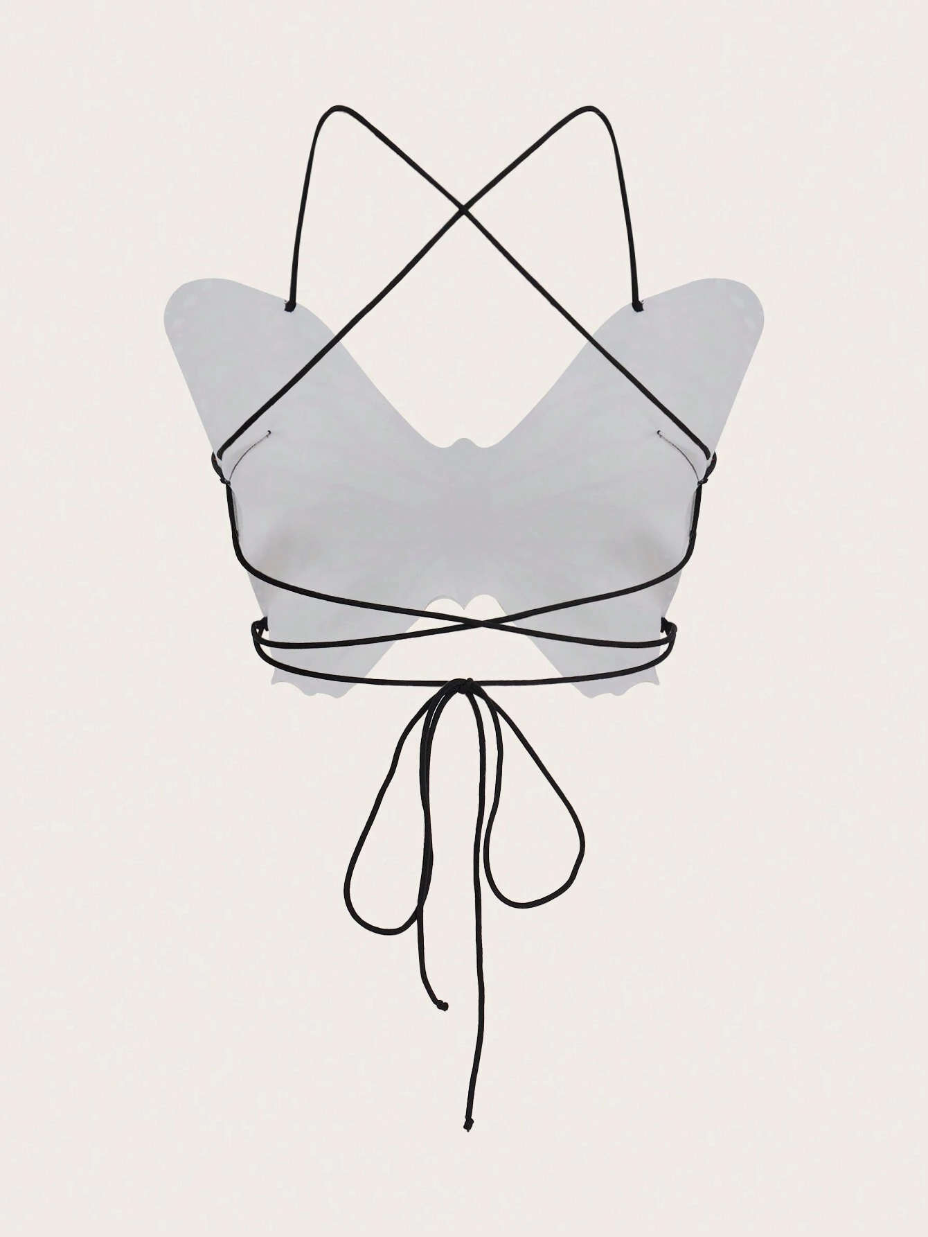 SHEIN ICON Women Sexy Floral Printed Batwing Sleeve Criss-Cross Tie Waist Camisole Top For Summer.