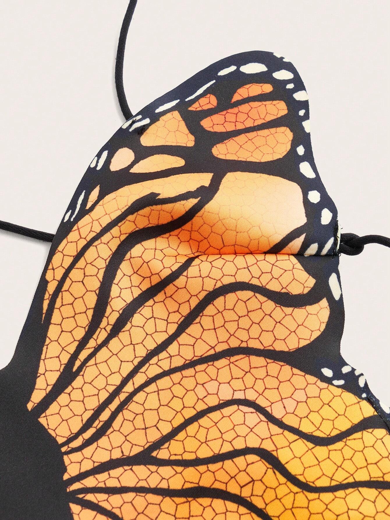 SHEIN ICON Women Sexy Floral Printed Batwing Sleeve Criss-Cross Tie Waist Camisole Top For Summer.