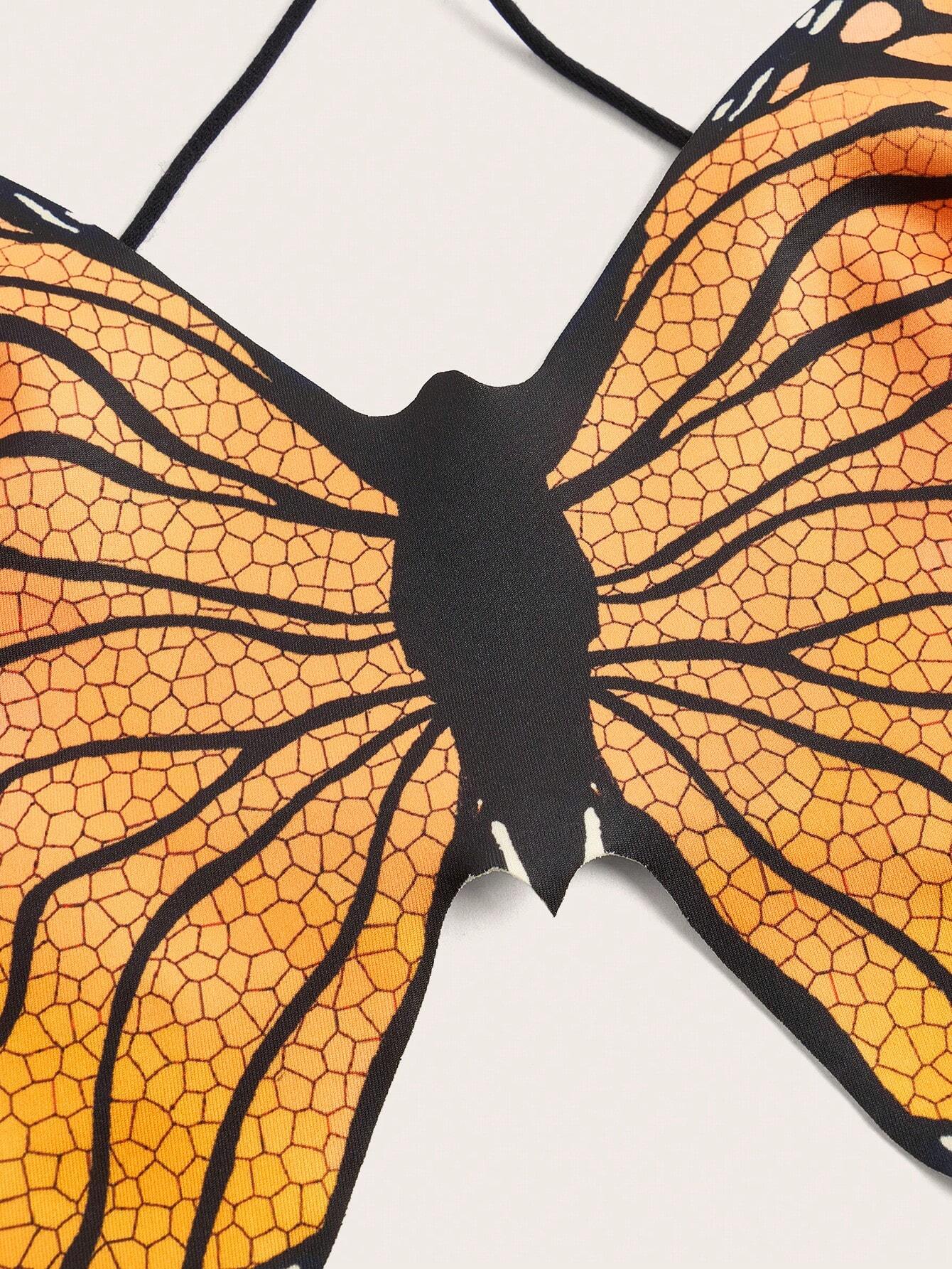 SHEIN ICON Women Sexy Floral Printed Batwing Sleeve Criss-Cross Tie Waist Camisole Top For Summer.