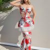 SHEIN SXY Beachwear Summer Romantic Floral Patchwork Lace Sexy Dress Set