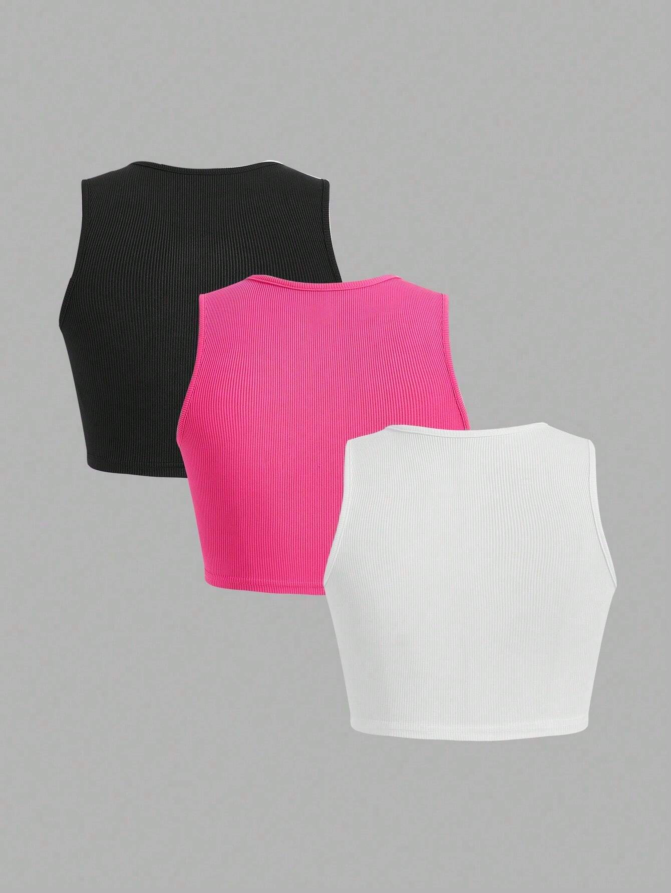 SHEIN SXY Women's Rhinestone Embellished Letter Pattern Casual Tank Top For Summer