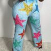 Slayr Women's Star Print Denim-Look Pants