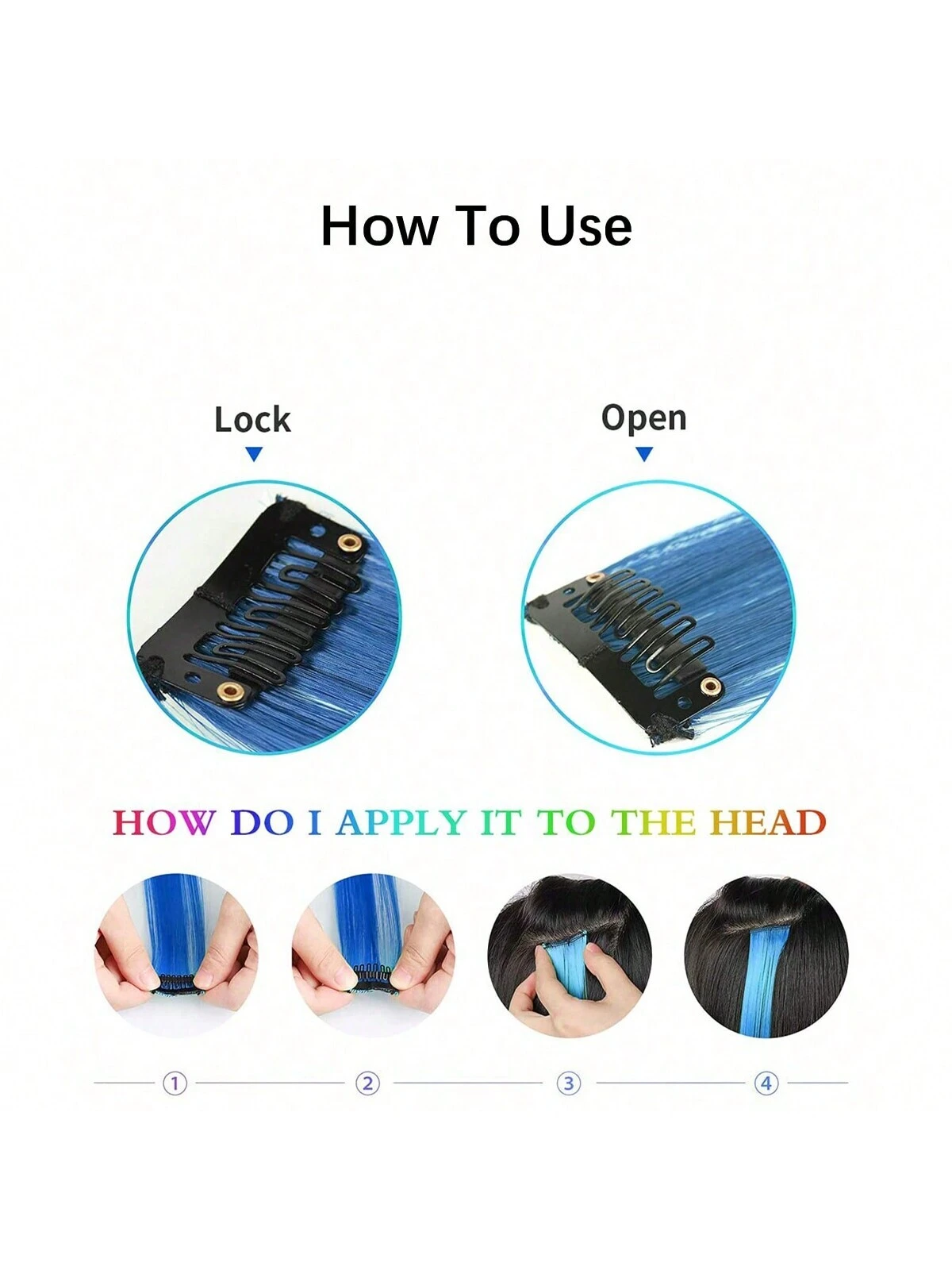 SHEIN 5 Pcs Colored Hair Extensions Party Highlights, Curly Wavy - Image 4