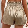SHEIN Essnce Women's High Waist Metallic Fabric Summer Shorts