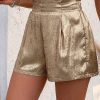 SHEIN Essnce Women's High Waist Metallic Fabric Summer Shorts