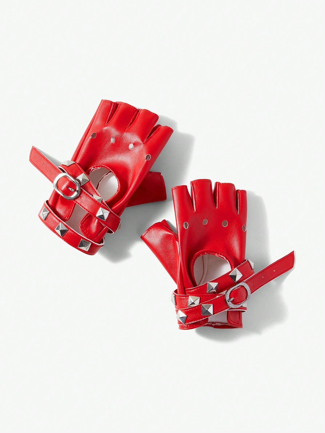 SHEIN ICON 1pair Boho/Street Style Ripped Hole Wasteland Aesthetic Fingerless Gloves