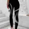 SHEIN LUNE Women Abstract Face Printed Leggings Casual Tight-Fitting Pants