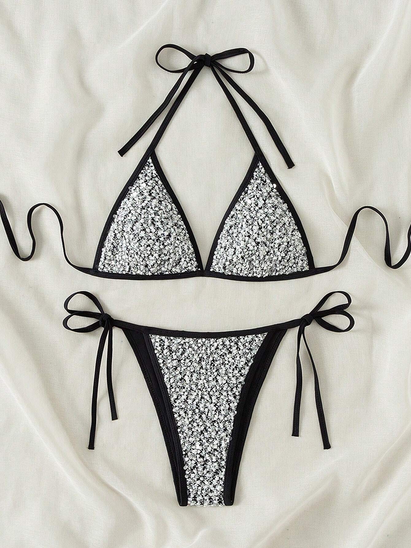 SHEIN Swim SXY Women's Summer Beach Sparkly