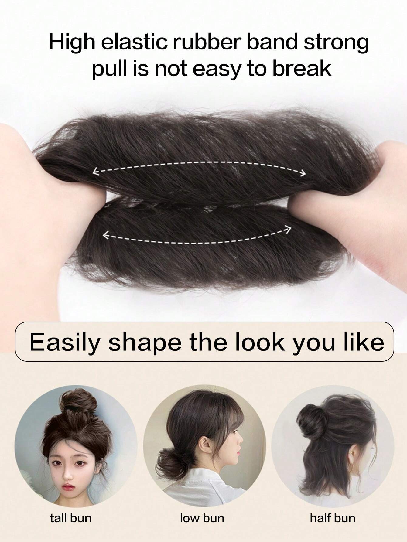 SHEIN Synthetic Hair Buns Chignon Ponytail
