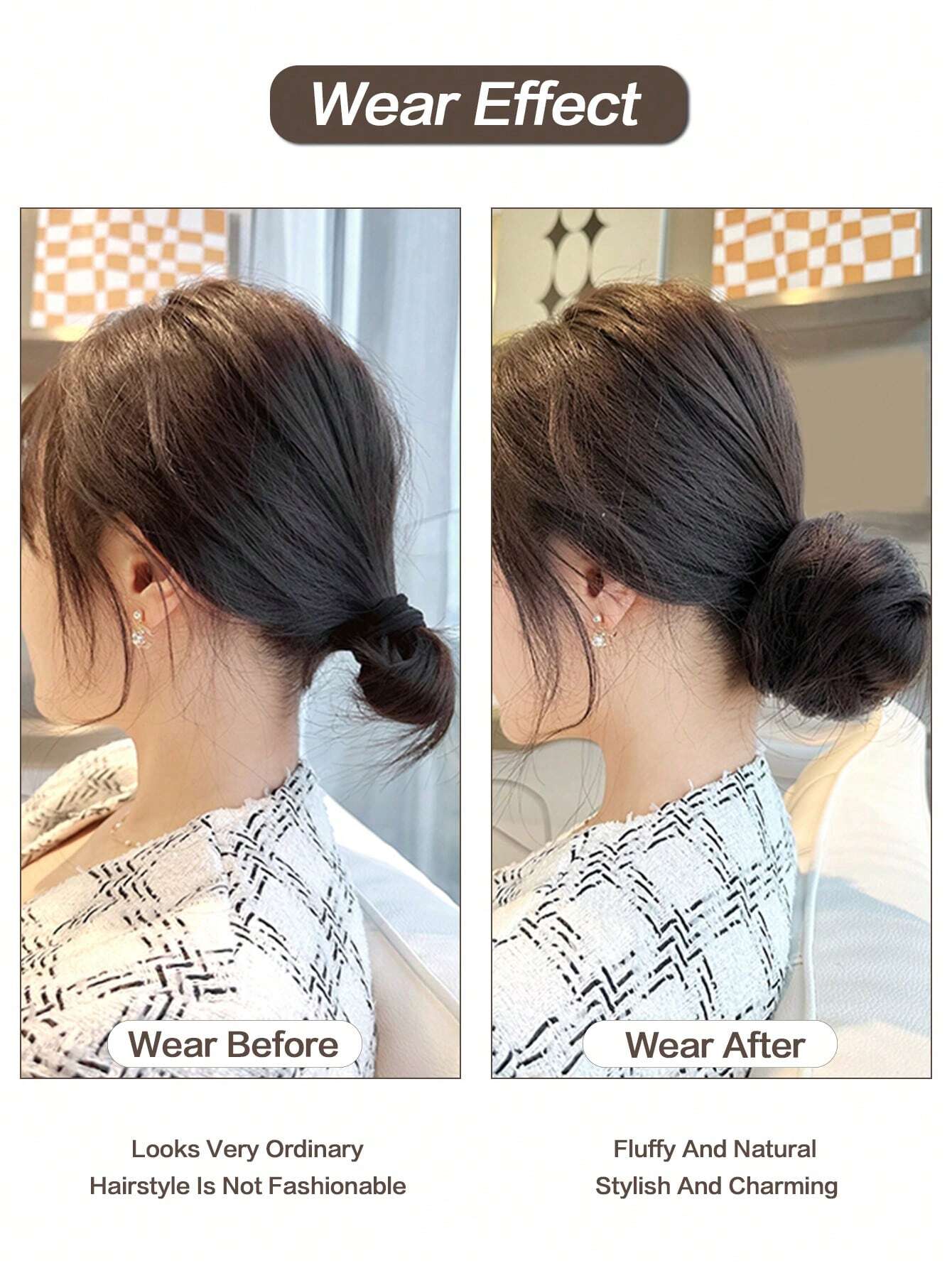 SHEIN Synthetic Hair Buns Chignon Ponytail