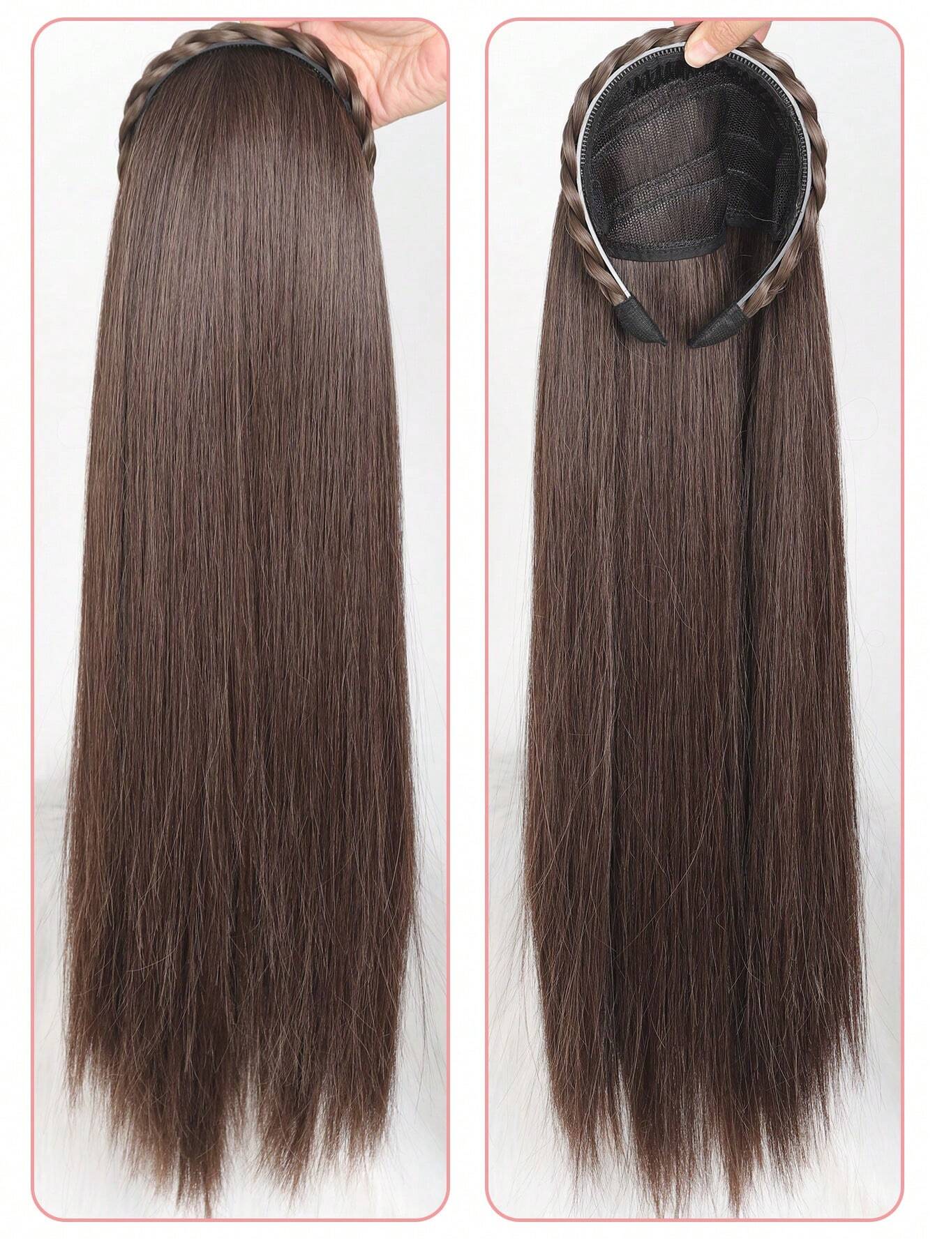 SHEIN Synthetic Long Straight Headband Half Wig Clip In Hair Extension